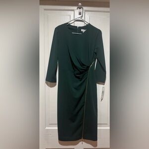 Calvin Klein Dark Green Long Sleeve Dress